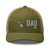 Moss/Khaki six-panel mesh-back trucker cap with embroidered Hawaii DAD logo, front view — DAD all caps