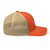Rustic Orange/Khaki six-panel mesh-back trucker cap with embroidered Hawaii DAD logo, right side view — DAD all caps