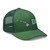 Evergreen six-panel mesh-back trucker cap with embroidered Hawaii DAD logo, right-front view — DAD all caps