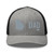 Heather Black six-panel mesh-back trucker cap with embroidered Georgia DAD logo, front view — DAD all caps
