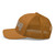 Caramel six-panel mesh-back trucker cap with embroidered Georgia DAD logo, left side view — DAD all caps