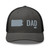 Charcoal/Black six-panel mesh-back trucker cap with embroidered Pennsylvania DAD logo, front view — DAD all caps