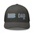Charcoal six-panel mesh-back trucker cap with embroidered Pennsylvania DAD logo, front view — DAD all caps
