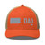 Rustic Orange/Khaki six-panel mesh-back trucker cap with embroidered Pennsylvania DAD logo, front view — DAD all caps