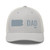 Silver six-panel mesh-back trucker cap with embroidered Pennsylvania DAD logo, front view — DAD all caps