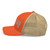 Rustic Orange/Khaki six-panel mesh-back trucker cap with embroidered Pennsylvania DAD logo, left side view — DAD all caps