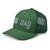Evergreen six-panel mesh-back trucker cap with embroidered Pennsylvania DAD logo, left-front view — DAD all caps
