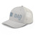 Silver six-panel mesh-back trucker cap with embroidered Pennsylvania DAD logo, left-front view — DAD all caps