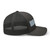 Charcoal six-panel mesh-back trucker cap with embroidered Pennsylvania DAD logo, right side view — DAD all caps