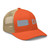 Rustic Orange/Khaki six-panel mesh-back trucker cap with embroidered Pennsylvania DAD logo, right-front view — DAD all caps