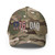 Multicam Green structured flex fit hat with embroidered 1776 DAD logo, front view — DAD all caps