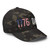 Multicam Black structured flex fit hat with embroidered 1776 DAD logo, right-front view — DAD all caps