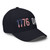 Dark Navy structured flex fit hat with embroidered 1776 DAD logo, right-front view — DAD all caps