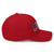 Red structured flex fit hat with embroidered 1776 DAD logo, right side view — DAD all caps