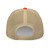 Rustic Orange/Khaki six-panel mesh-back trucker cap with state flag color embroidered Texas DAD logo, back view — DAD all caps