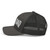 Charcoal six-panel mesh-back trucker cap with state flag color embroidered Texas DAD logo, left side view — DAD all caps
