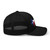 Black six-panel mesh-back trucker cap with state flag color embroidered Texas DAD logo, right side view — DAD all caps