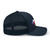 Navy six-panel mesh-back trucker cap with state flag color embroidered Texas DAD logo, right side view — DAD all caps