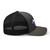 Charcoal/Black six-panel mesh-back trucker cap with state flag color embroidered Texas DAD logo, right side view — DAD all caps