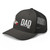 Charcoal six-panel mesh-back trucker cap with state flag color embroidered Cali DAD logo, left-front view — DAD all caps