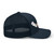 Navy six-panel mesh-back trucker cap with state flag color embroidered Cali DAD logo, right side view — DAD all caps
