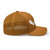 Caramel six-panel mesh-back trucker cap with state flag color embroidered Cali DAD logo, right side view — DAD all caps