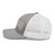 Heather Grey/White six-panel mesh-back trucker cap with embroidered Firework DAD logo, left side view — DAD all caps