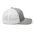 Heather Grey/White six-panel mesh-back trucker cap with embroidered Firework DAD logo, right side view — DAD all caps