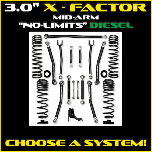 3.0" X-Factor "No Limits" Diesel Mid-Arm System