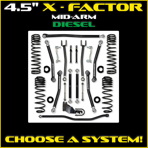 JLU 4.5" X-Factor Diesel Mid-arm System