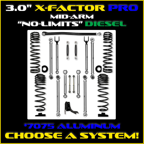 3.0" Diesel X-Factor PRO "No Limits" Mid-Arm System