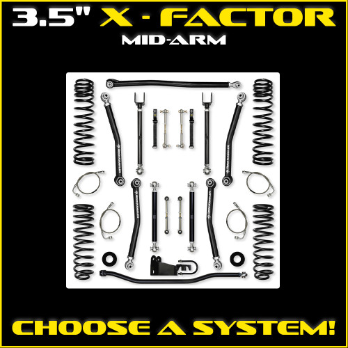 JK 3.5" X-Factor Mid-arm System
