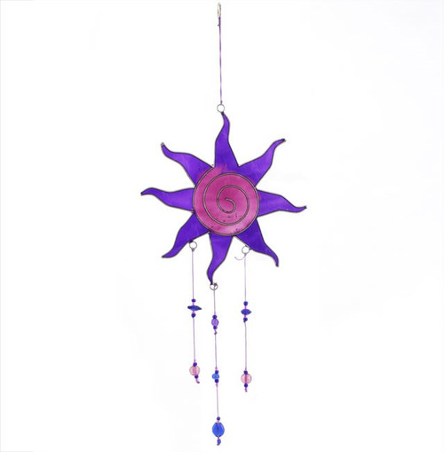 Purple Sun Suncatcher with Beads | Sarah's Gifts