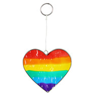 Small Rainbow Heart Suncatcher