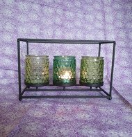 Decorative Triple Glass Votive Candle Holder