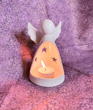 White Ceramic Angel Tea Light Holder