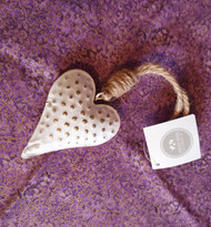 White Metal Heart Hanging Decoration