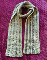 Long Crocheted Scarf in Nordic Green