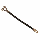 Allis-Chalmers Battery Cable 10-1/2 inch Insulated AB-407D, with metal clamps and black insulated wire for connecting battery terminals.