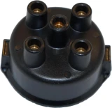 Allis-Chalmers Distributor Cap Delco, black ignition distributor cap with five brass terminals.
