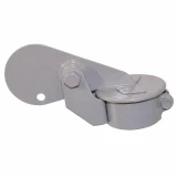 Allis-Chalmers Raincap 2" - 2 3/16" ID, gray raincap for pipes with a locking mechanism and bolt fastening.