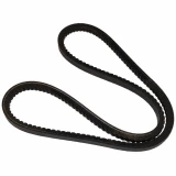 Allis-Chalmers Fan Belt for Allis-Chalmers D17, E, E3, 70237386, automotive or tractor part, black rubber serpentine belt with grooved surface.