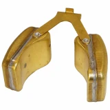 Allis-Chalmers Marvel Schebler Carburetor Float for Allis-Chalmers D19, a golden metal float with a hinge mechanism and screws.