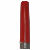 Allis-Chalmers Threaded Exhaust Pipe 2-1/4" x 10-3/8", red metal pipe with threaded silver end, used for tractor or machinery exhaust systems.
