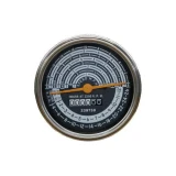 Allis-Chalmers D21 Tachometer Operation Meter, round analog gauge with black and white dial, orange needle indicating RPM and hours, and digital hour counter display.