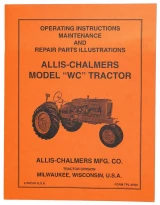 Allis-Chalmers Allis Chalmers WC Operators Manual, orange cover with black text and illustration of a tractor.