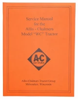 Allis-Chalmers Allis Chalmers WC Service Manual, orange cover with black text and logo.