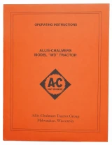 Allis-Chalmers WD Operators Manual, orange cover with black text and logo, includes operating instructions for Allis-Chalmers Model WD Tractor.