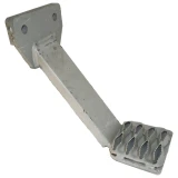 A used gray metal step for an Allis-Chalmers CA farm tractor, with a long angled support arm, a two-hole mounting plate, and a broad footplate with raised traction slots.