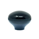 Black Allis-Chalmers tractor control knob with a rounded dome top and ridged band around its middle, shown against a white background. Fits D10, D12, D14, D15, and D17 farm tractors.